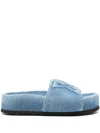 Vic Matie Denim Slides In Blue