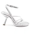 VIC MATIE DOSH STRAPPY SANDALS IN LAMINATED SILVER NAPPA