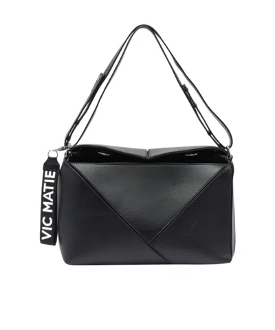 Vic Matie Double Handle Shoulder Bag In Black
