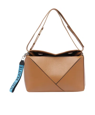 Vic Matie Double Handle Shoulder Bag In Brown