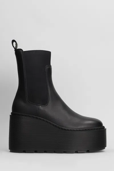 Vic Matie Elodie 101 High Heels Ankle Boots In Black Leather