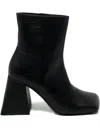 Vic Matie 100mm Square-toe Block-heel Boots In Black