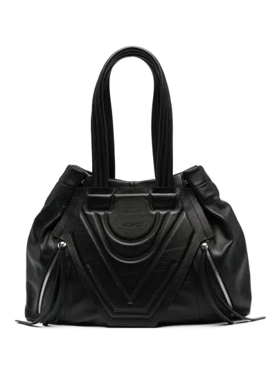 VIC MATIE EMBOSSED-LOGO SHOULDER BAG