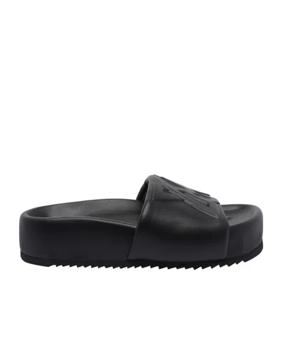 Vic Matie Embossed Sandals In Black