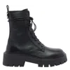 Vic Matie Etna 101 Combat Boots In Black Leather In Black