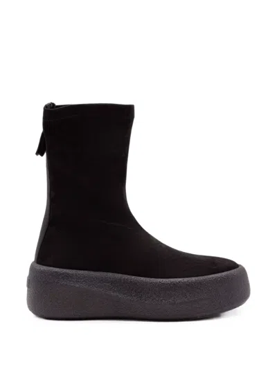 Vic Matie F04 Creppy Platform Ankle Boots In Black