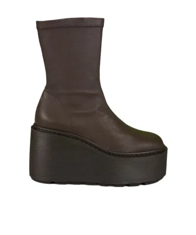 Vic Matie F20 Zeppa Stripy_ Ankle Boots Dark Brown In Black
