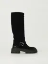 Vic Matie Rust 101 Low Heels Boots In Black Suede In Black
