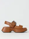 Vic Matie Mini Yoko Leather Sandals In Tobacco