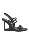 Vic Matie Round Toe High Heel Sandals In Black