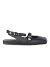 Vic Matie Square Closed Chanel Ballerina Shoe In Nappa Color Black In Black