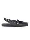 Vic Matie Square Closed Chanel Ballerina Shoe In Nappa Color Black In Black