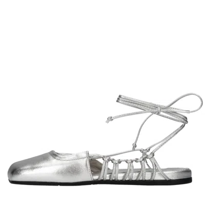 Vic Matie Flat Shoes In Silver