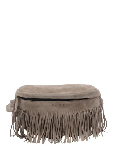 Vic Matie Fringe Belt Bag In Neutral