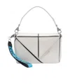 Vic Matie Geometric Pattern Stitching Shoulder Bag In White