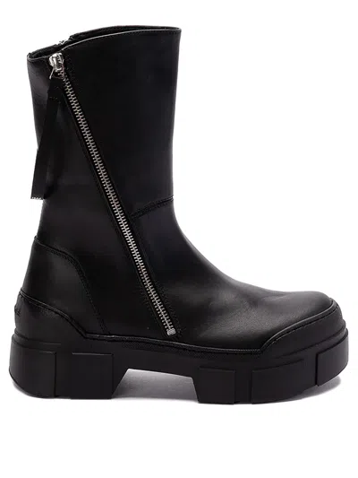 Vic Matie Gospel High Heels Ankle Boots In Black Leather In Black  