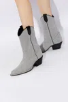 Vic Matie Stud-embellished Ankle Boots In Grey