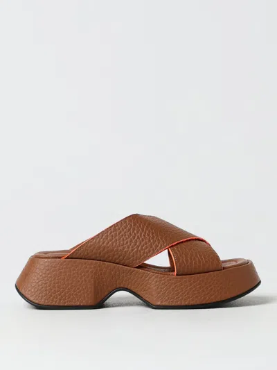 Vic Matie Vic Matiē Woman Sandals Brown Size 7 Leather In Tobacco