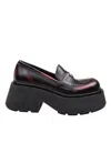 VIC MATIE JOY LOAFERS IN DARK RED LEATHER