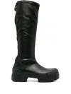 Vic Matie Knee-length Leather Boots In Black