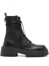 Vic Matie Etna 101 Combat Boots In Black Leather In Black