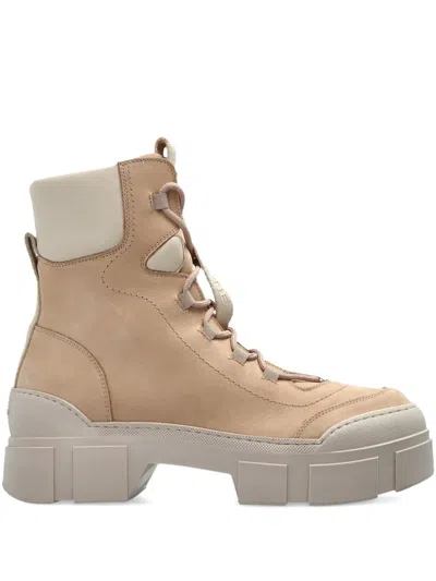 Vic Matie Lace-up Padded Boots In Neutral