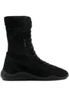 Vic Matie Lace-up Suede Boots In Black