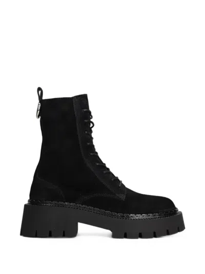 Vic Matie Lace-up Platform Ankle Boots In Black