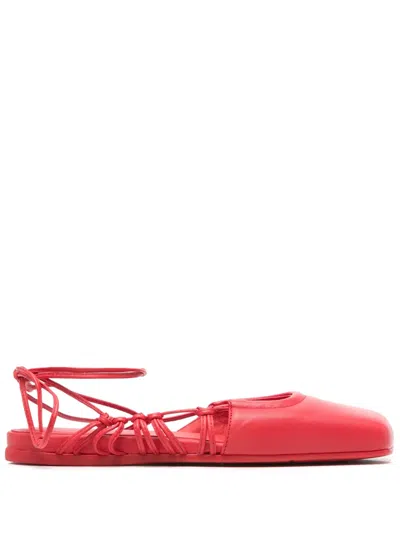 Vic Matie Leather Ballet Flats In Rot