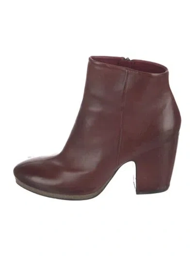 Pre-owned Vic Matie Leather Boots In Burgundy