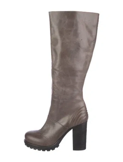 Pre-owned Vic Matie Leather Boots In Gray