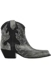 Vic Matie Leather Boots In Grey