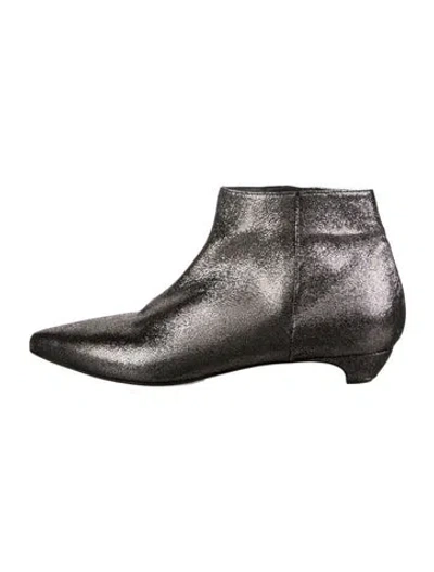 Pre-owned Vic Matie Leather Flats In Grey