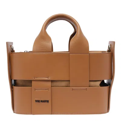 Vic Matie Leather Handbag In White