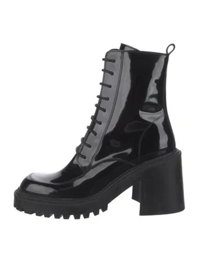 Pre-owned Vic Matie Leather Lace-up Boots In Black