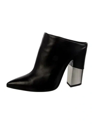 Pre-owned Vic Matie Leather Mules In Black