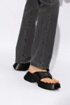 Vic Matie Crossover-strap Leather Slides In Black