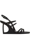 Vic Matie Round Toe High Heel Sandals In Black