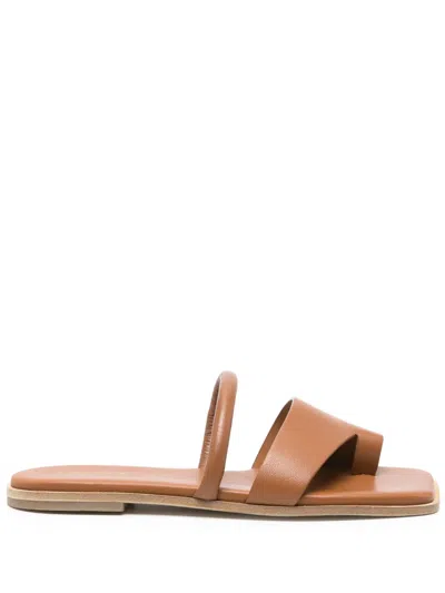 Vic Matie Leather Sandals In Braun