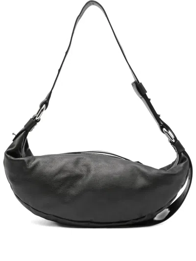 Vic Matie Leather Shoulder Bag In Black