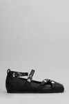 Vic Matie Logic 101 Ballet Flats In Black Leather In Black