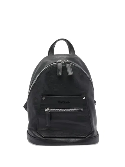 Vic Matie Logo-lettering Leather Backpack In Black