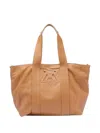 Vic Matie Logo-plaque Leather Tote Bag In Brown