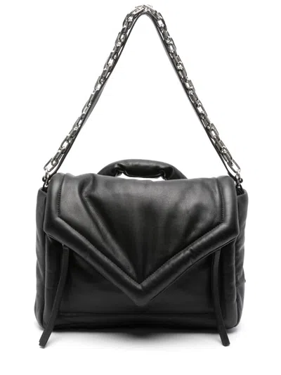 Vic Matie Logo-plaque Shoulder Bag In Black
