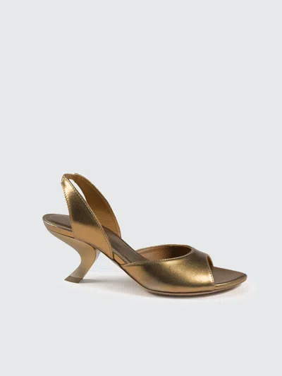 Vic Matie' Mid Heel Leather Sandal In Multi