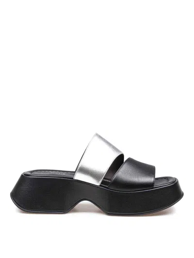 Vic Matie Mini Yoko Sandal In Black And Silver Color