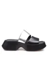 Vic Matie Mini Yoko Sandal In Black And Silver Leather In Black