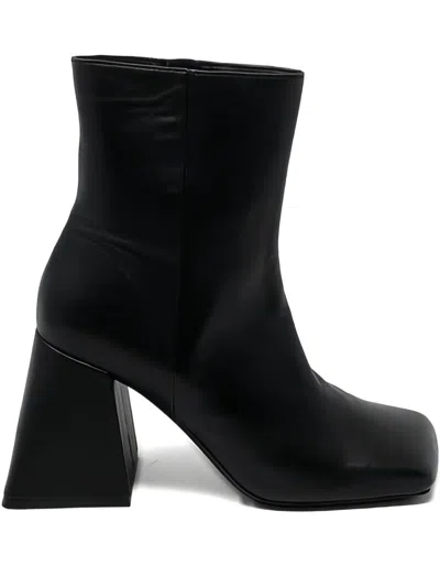 Vic Matie Minimal Daytona Ankle Boot In Black