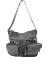 Vic Matie Multiple-pocket Leather Shoulder Bag In Gray