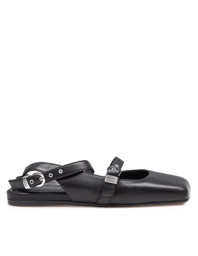 VIC MATIE VIC MATIÉ NAPPA BALLERINA SHOES WITH ADJUSTABLE STRAPS